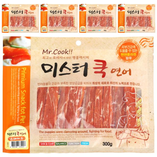 미스터쿡 강아지 간식 스테이크 연어맛 5개