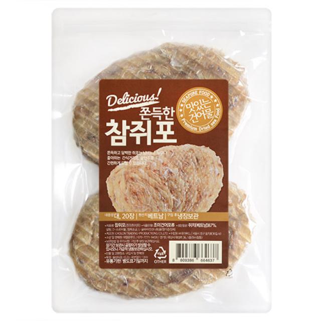 해맑은푸드 쫀득한 참쥐포 대, 380g이상, 20개입