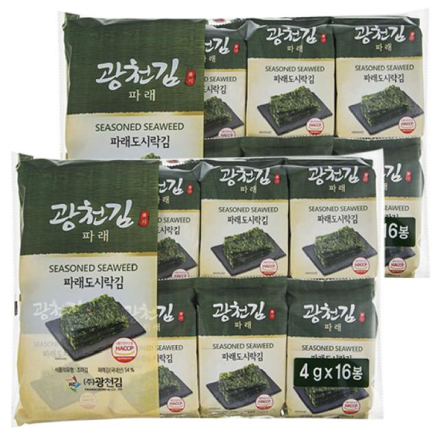 광천김 파래 도시락김 4g 32봉