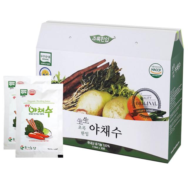 유기농샵 생생 유기농 야채수 주스 110ml 30포