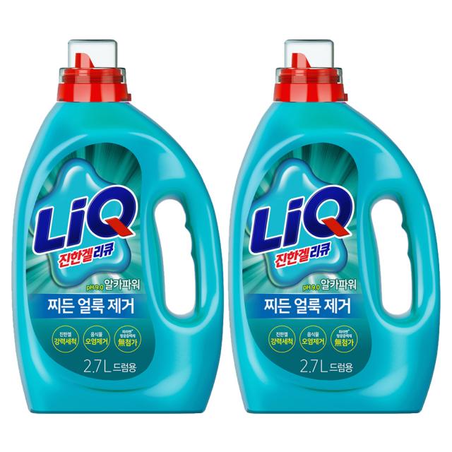 진한겔 리큐 알카파워 드럼용 액상세제 본품, 2.7L, 2개