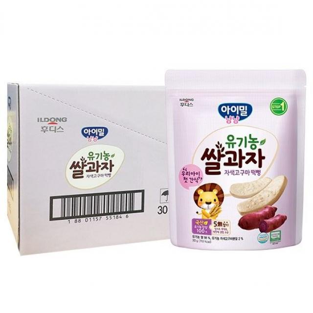 일동후디스 아이밀냠냠 유기농 쌀과자 떡뻥 고구마 6개