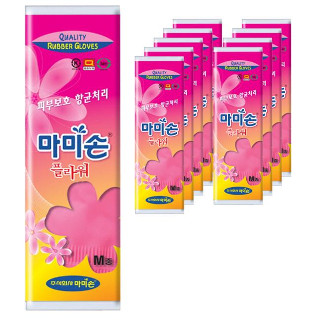 마미손 플라워 고무장갑 M 단일 색상 10개