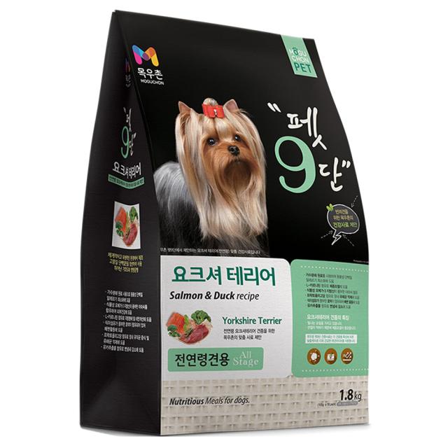 목우촌 전연령용 오리 펫9단 오리분 요크셔테리어 전용사료 1.8kg 1개