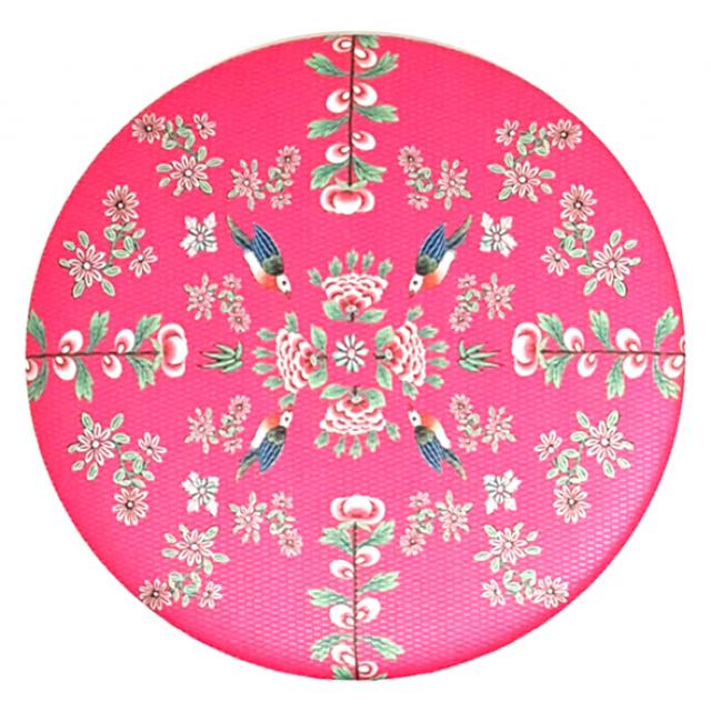 디자인가안채 양면손거울 화조도 75 X 75 Mm 혼합 색상 1개
