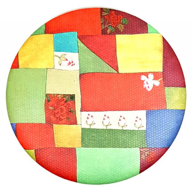 디자인가안채 양면손거울 조각보 75 x 75 mm, 혼합 색상, 1개
