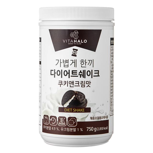 비타할로 가볍게 한끼 다이어트 쉐이크 쿠키앤크림맛, 750g, 1개