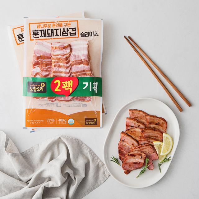 노랑오리 훈제삼겹 슬라이스 400g 2개