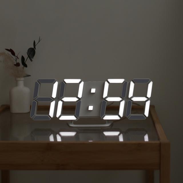무아스 프리미엄 3D LED 벽시계, 화이트