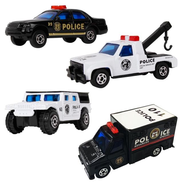 [toyplus] 경찰 특수차 4종 세트 미니카, 1세트