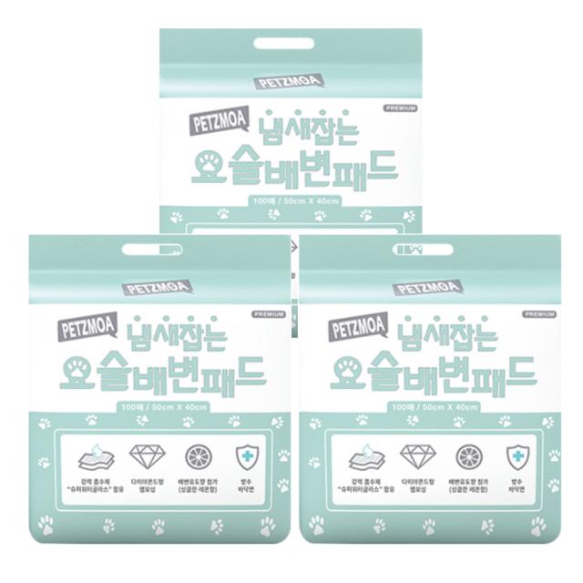 페츠모아 냄새잡는 요술 배변패드 100매 3팩
