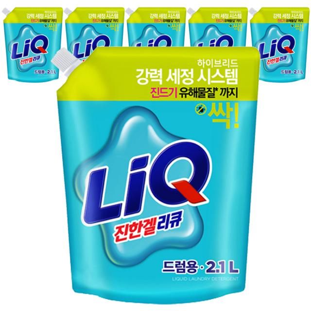 리큐 진한겔 하이브리드 드럼용 액상세제 리필 2.1l 6개