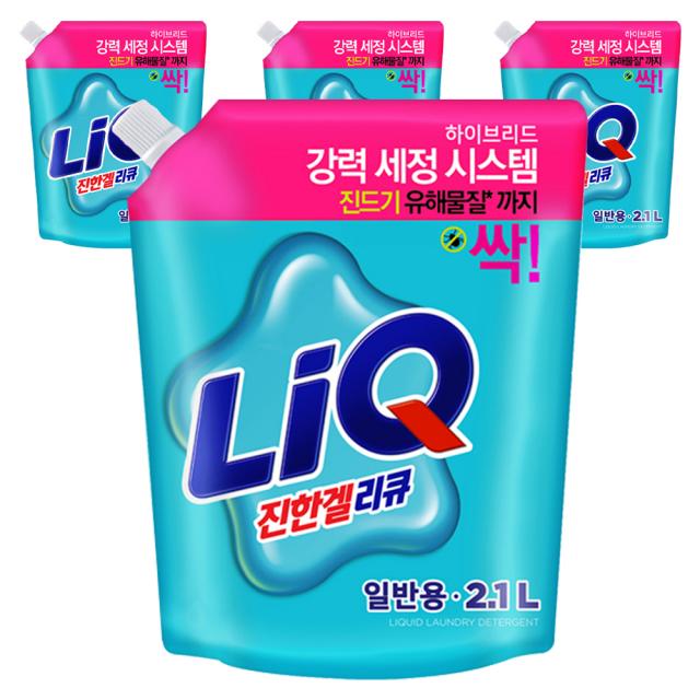 리큐 진한겔 하이브리드 액상세제 일반용 리필 2.1l 4개입