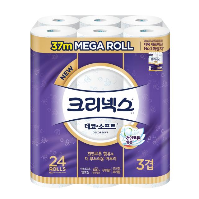 크리넥스 3겹 데코 And 소프트 화장지 37m 24개입 1개