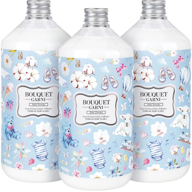 부케가르니 딥퍼퓸 섬유유연제 베이비파우더 1000ml 3개