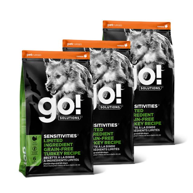 go LID 그레인프리 칠면조 레시피 애견사료, 칠면조, 2kg, 3개
