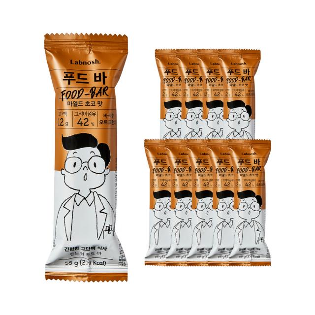 랩노쉬 푸드바 마일드초코, 55g, 10개