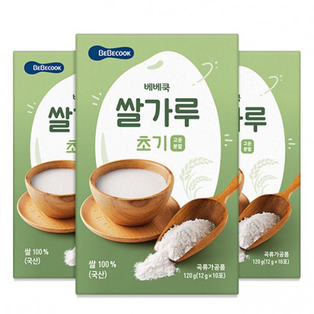 베베쿡 유기농 쌀가루 초기 12g x 10p, 3개입