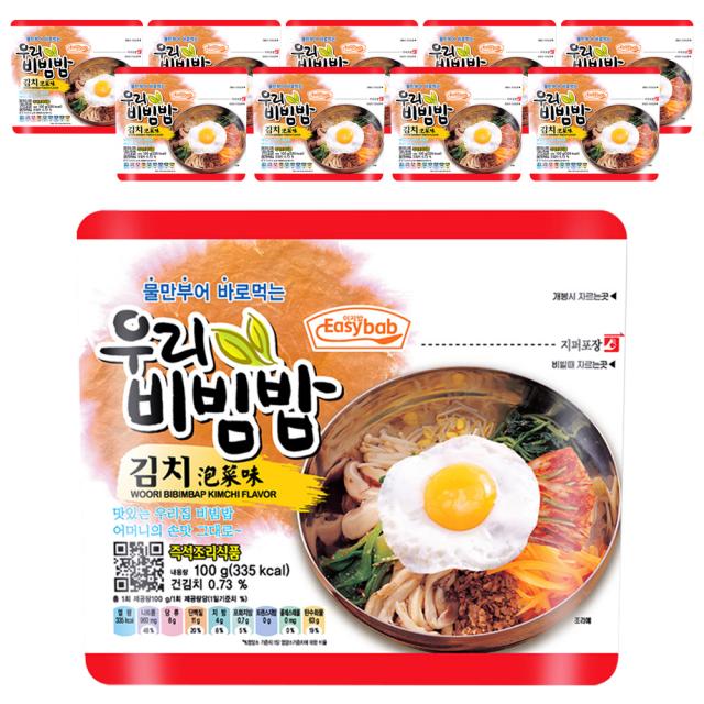 이지밥 우리비빔밥 김치, 100g, 10개