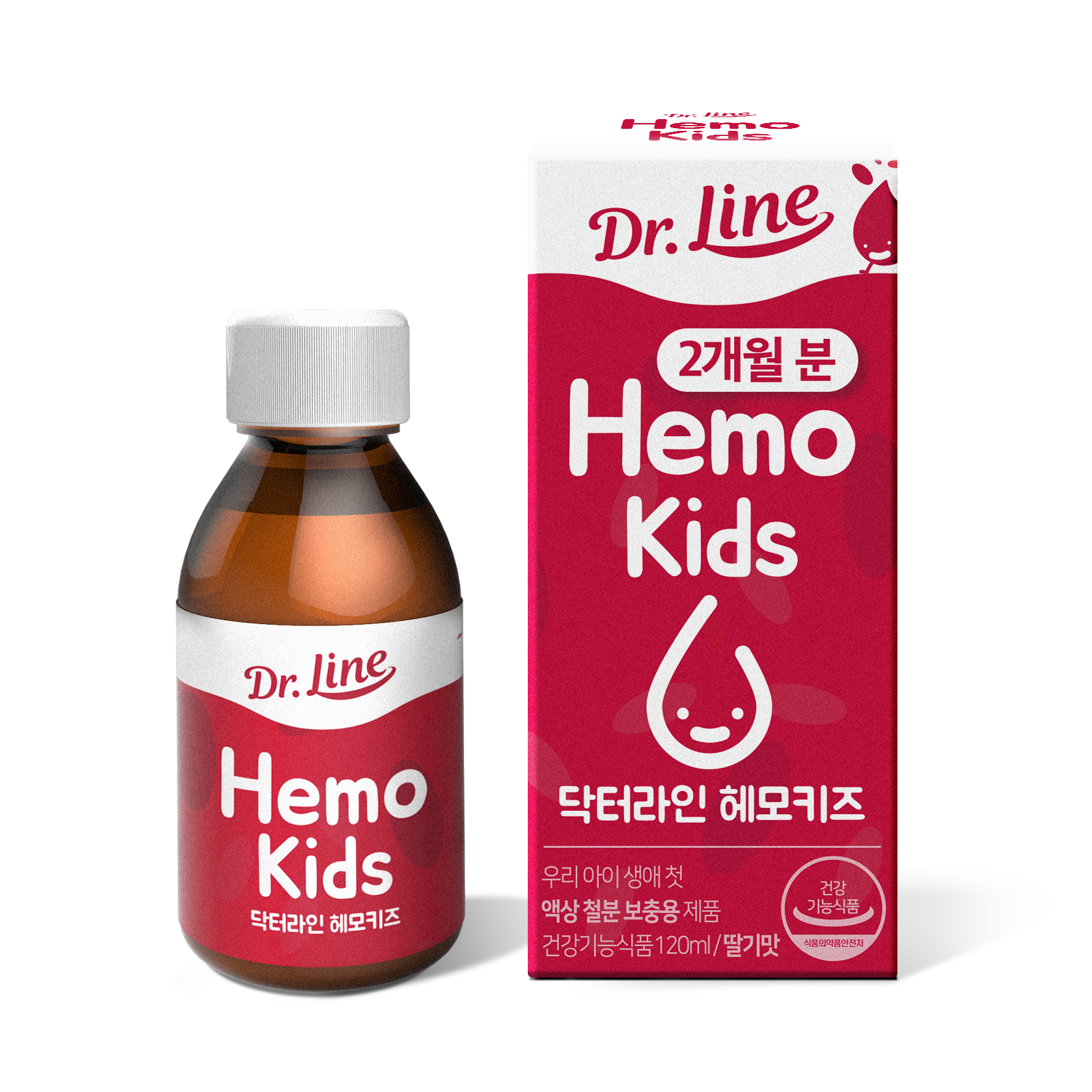 닥터라인 헤모키즈 맛있는 딸기맛 유아철분제, 120ml, 1개