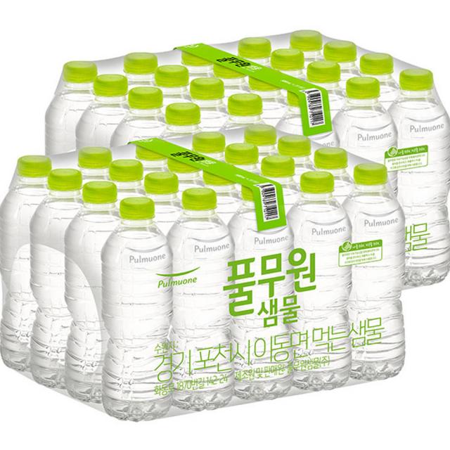 풀무원샘물 무라벨 생수, 40개, 500ml