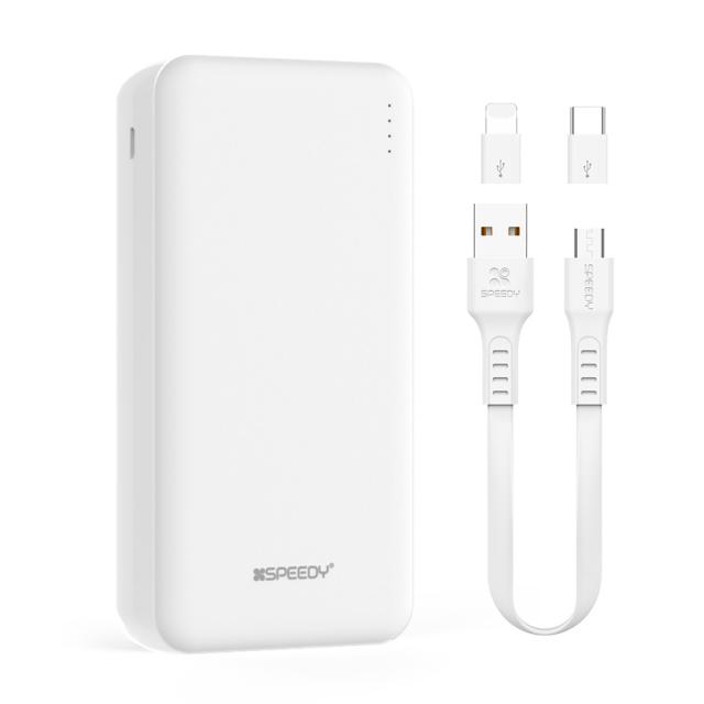 Speedy 슬림 듀얼 보조배터리 20000mah 2a + 5핀 케이블 + 8핀 + C타입 젠더 세트 Spe 2pcppb200 혼합색상