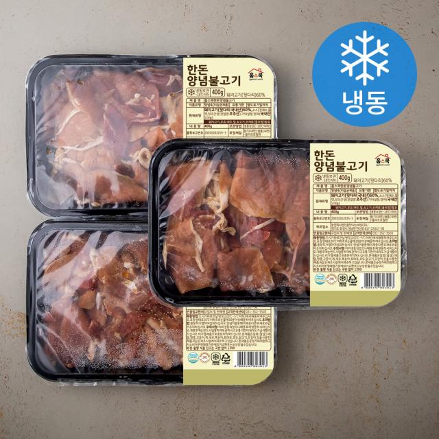 홈스쿡 한돈 양념불고기 (냉동), 400g, 3팩