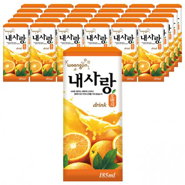 웅진 내사랑 오렌지 드링크팩, 185ml, 48개