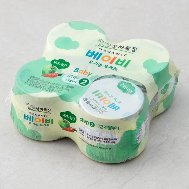 상하목장 베이비 유기농 요거트 사과당근 4개입