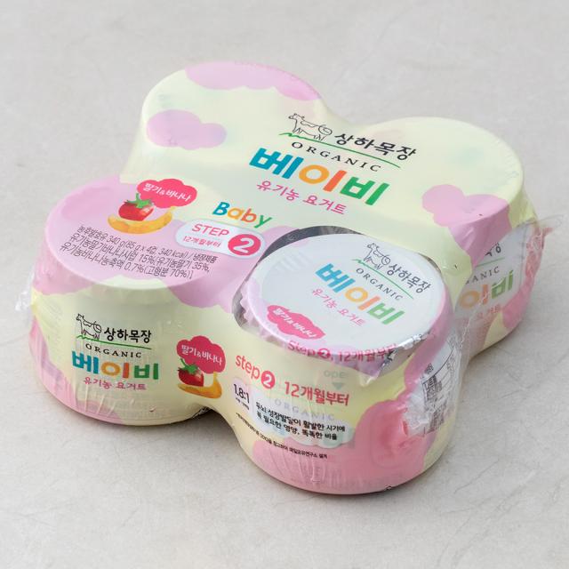 상하목장 베이비 유기농 요거트 딸기 바나나 85g 4개입