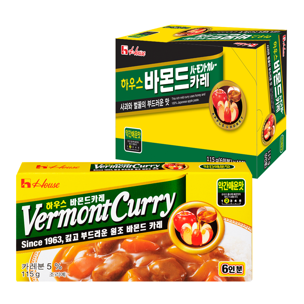 농심 하우스 바몬드카레 약간매운맛, 115g, 10개