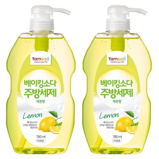 쿠팡 브랜드 탐사 베이킹소다 주방세제 레몬향 780ml 2개
