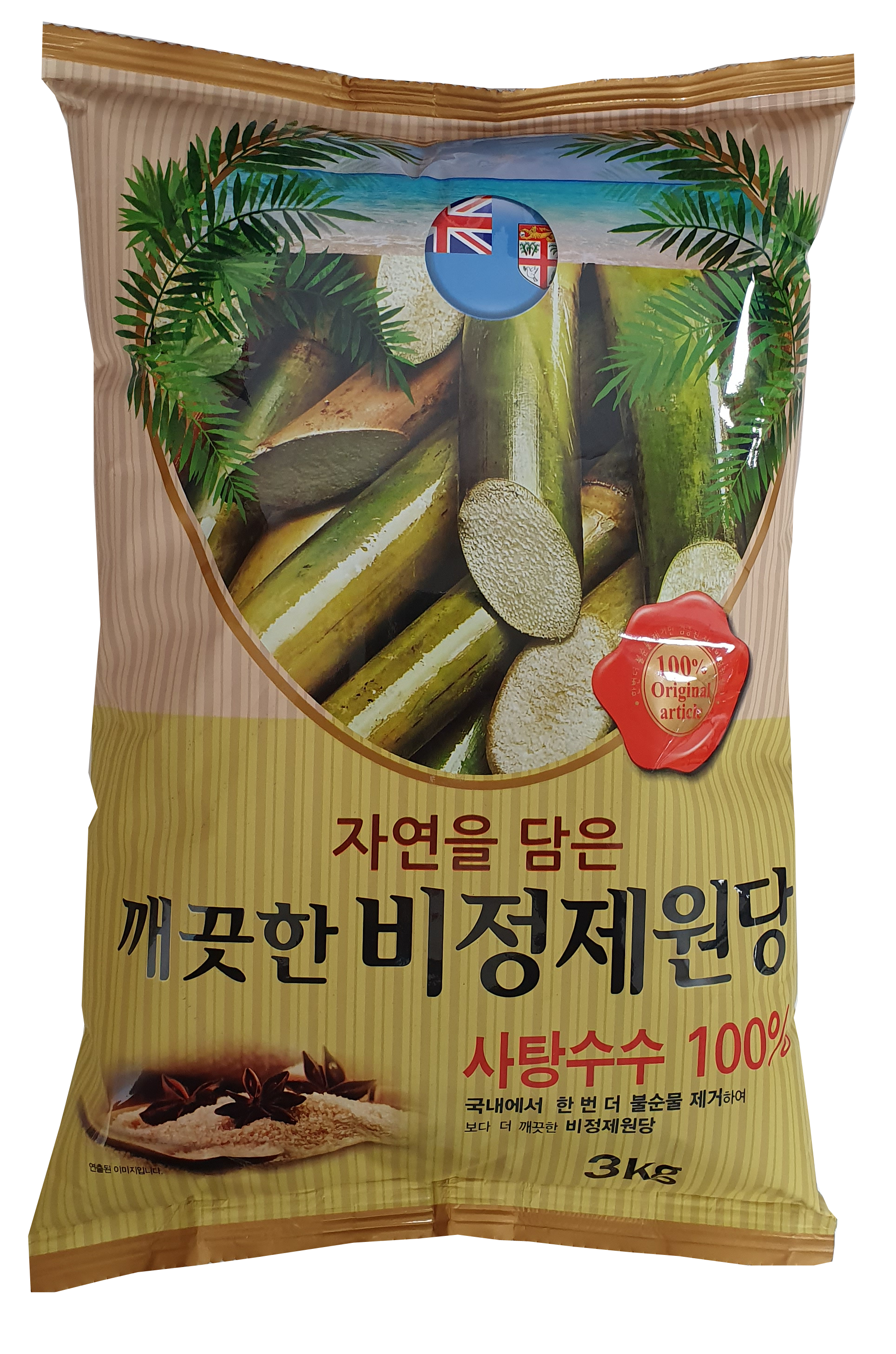 깨끗한 비정제원당, 3kg, 1개