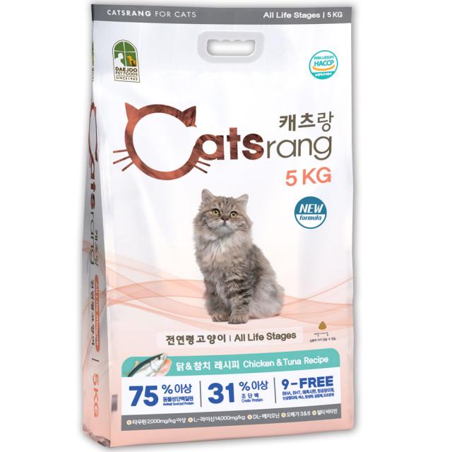 캐츠랑 NEW 전연령 올라이프 고양이 건식사료, 닭+참치, 5kg, 1개