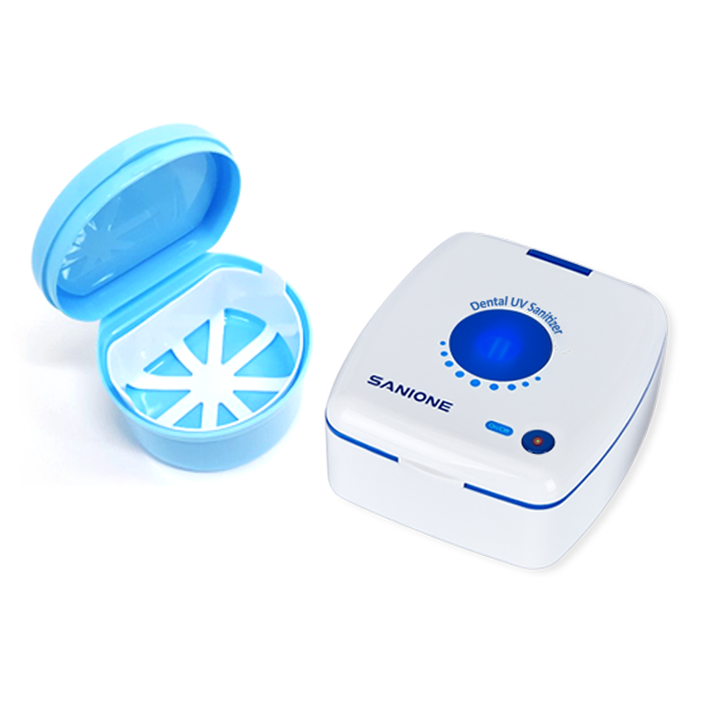 세니원 틀니 교정장치 살균기 + 마우스피스 네트 보관함 대 세트 스카이블루 RST6020, RST6020