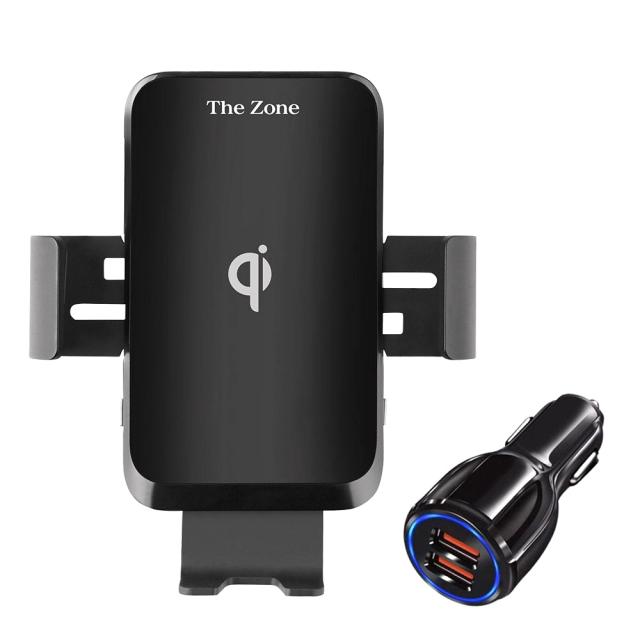 더존 차량용 고속 무선충전 거치대 TZ-C100S + 고속충전시거잭, 1개, 혼합 색상