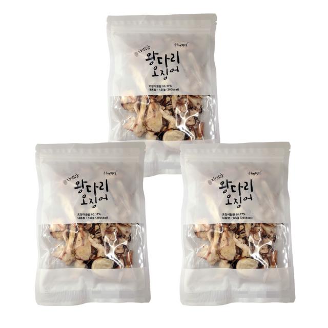 정화식품 자연오감 왕다리 오징어, 120g, 3개