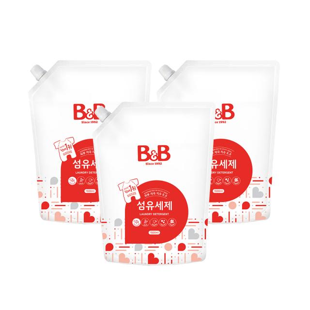 비앤비 섬유세제 1500ml 리필, 3개