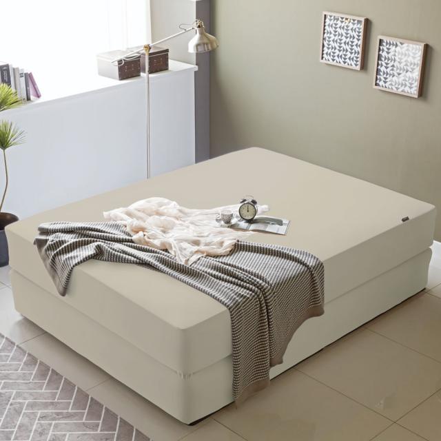 파미지오 밴드형 스타일 베이직 방수 매트리스커버 베이지