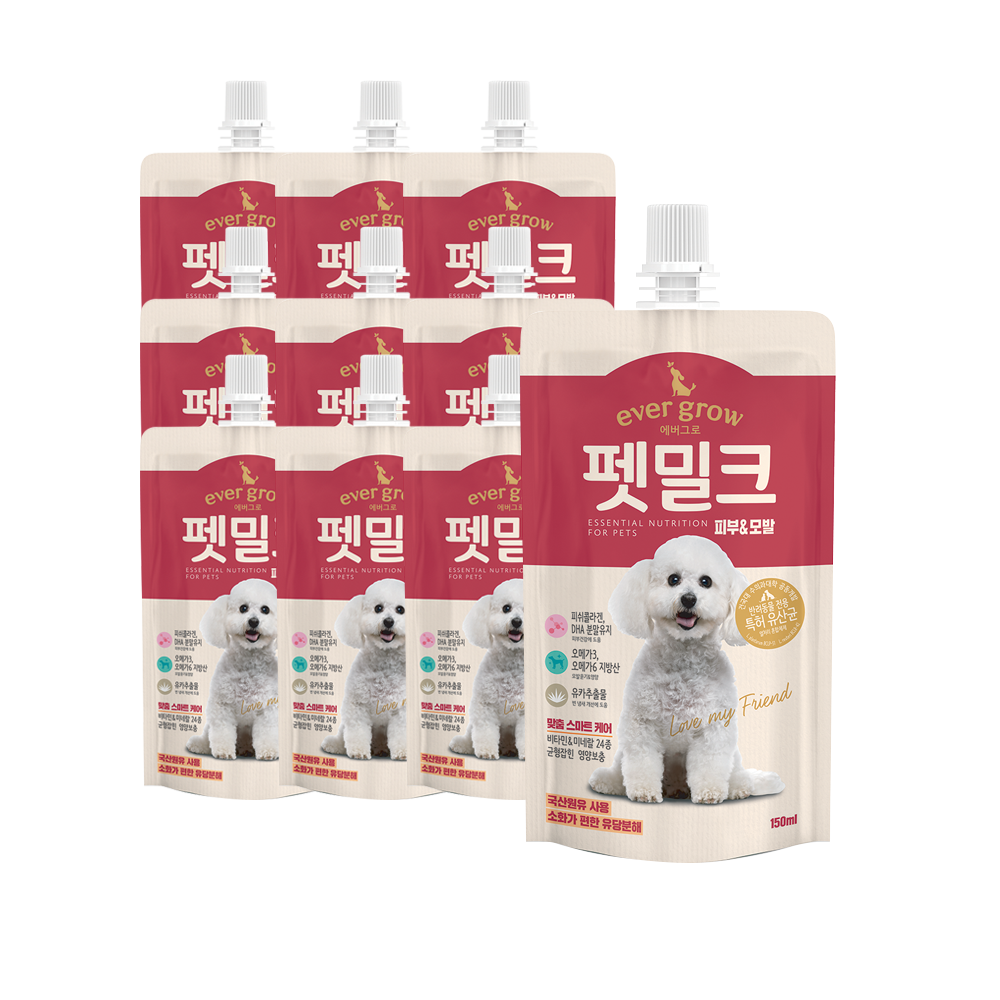 에버그로 펫밀크 피부&모발 맛 10개입