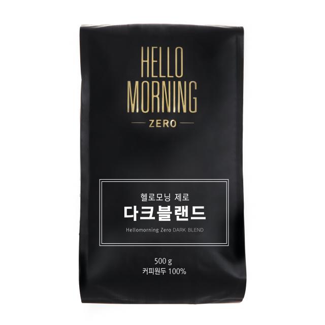 헬로모닝 제로 다크블랜드 커피원두, 홀빈, 500g