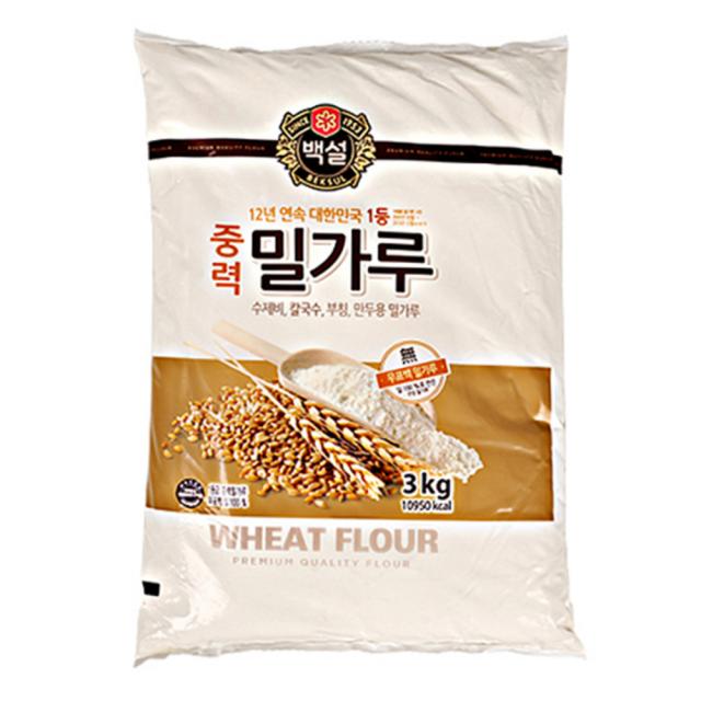 백설 중력밀가루 3kg 1개