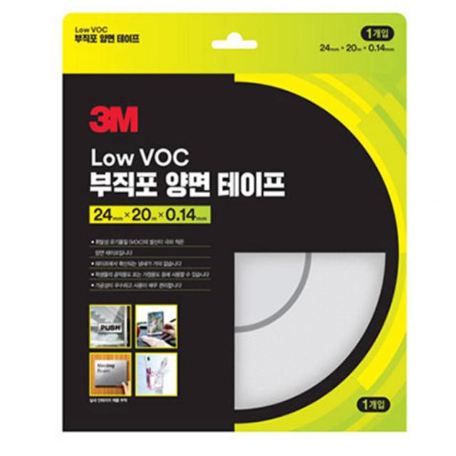 3M Low Voc 부직포 양면테이프 24mm x 20m, 1개