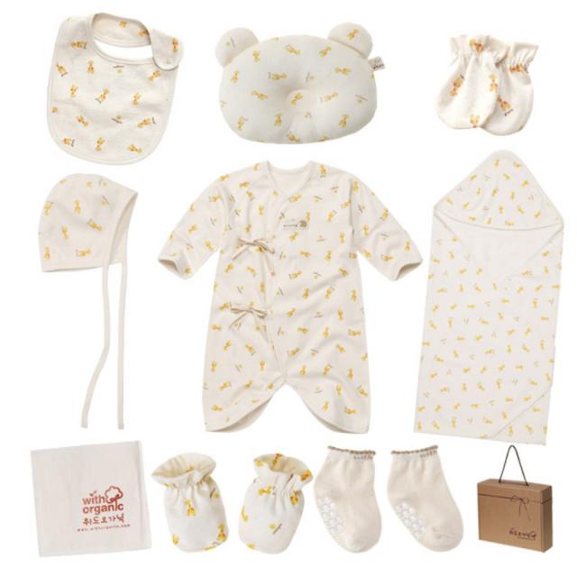 위드오가닉 신생아용 아기기린 출산선물 10종