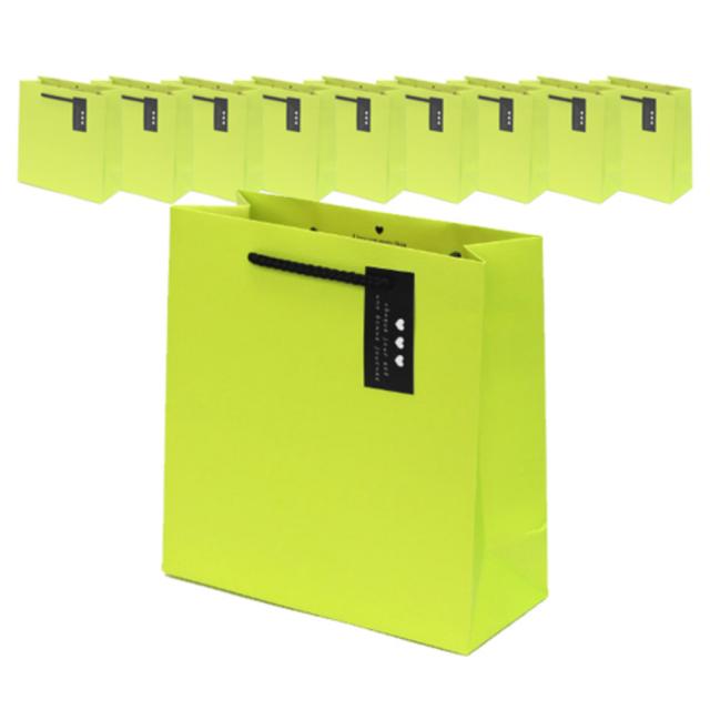 포포팬시 컬러팝 쇼핑백 10개입, 그린