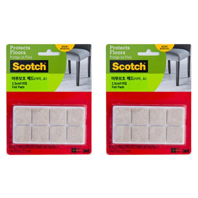 3m 스카치 Sp844 마루보호 패드 사각 소 16p 2개입