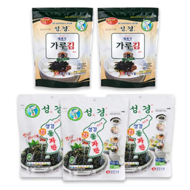 지도표 성경김 참돌자반 70g x 3p + 재래식 가루김 70g x 2p, 1세트