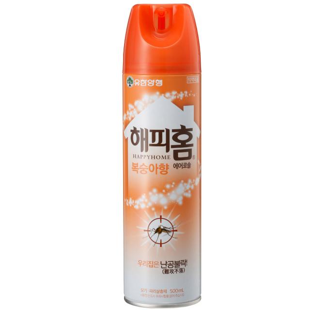 해피홈 에어로솔 모기약 복숭아향, 500ml, 1개