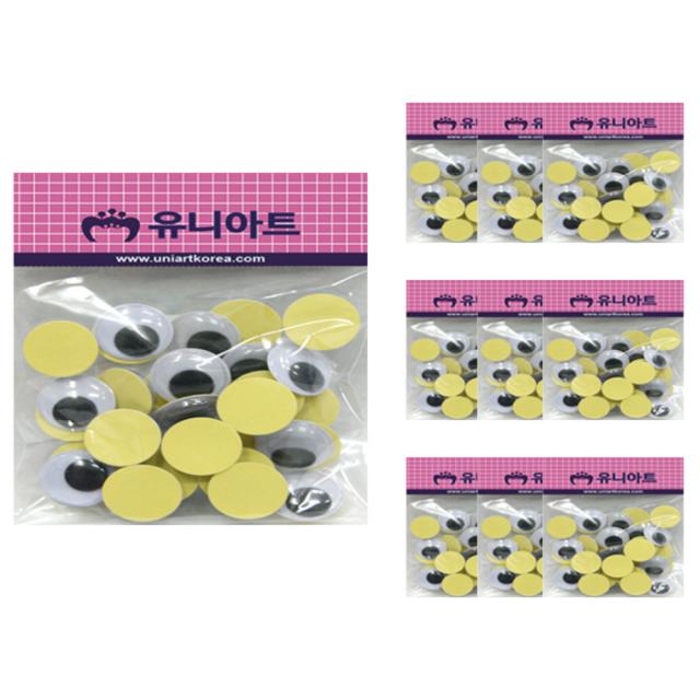 유니아트 1000 접착눈알 18mm 31p 혼합 색상 10개입