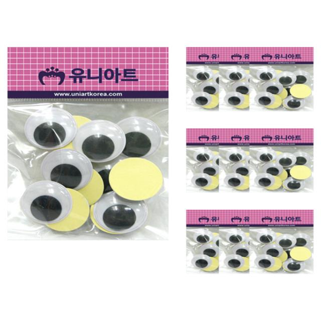 유니아트 1000 접착눈알 24mm 12p 혼합 색상 10개입